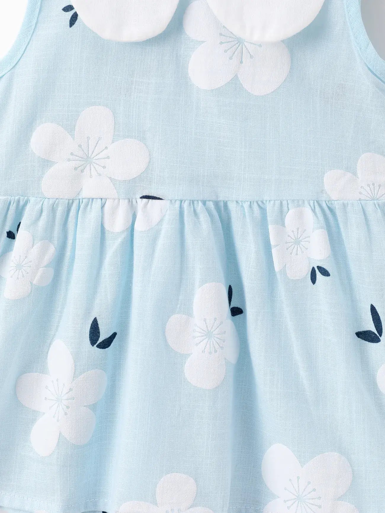 100% Cotton Baby Girl Peter Pan Collar Floral Print Tank Dress