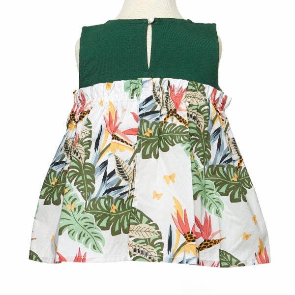 Tropical Print Sleeveless Blouse