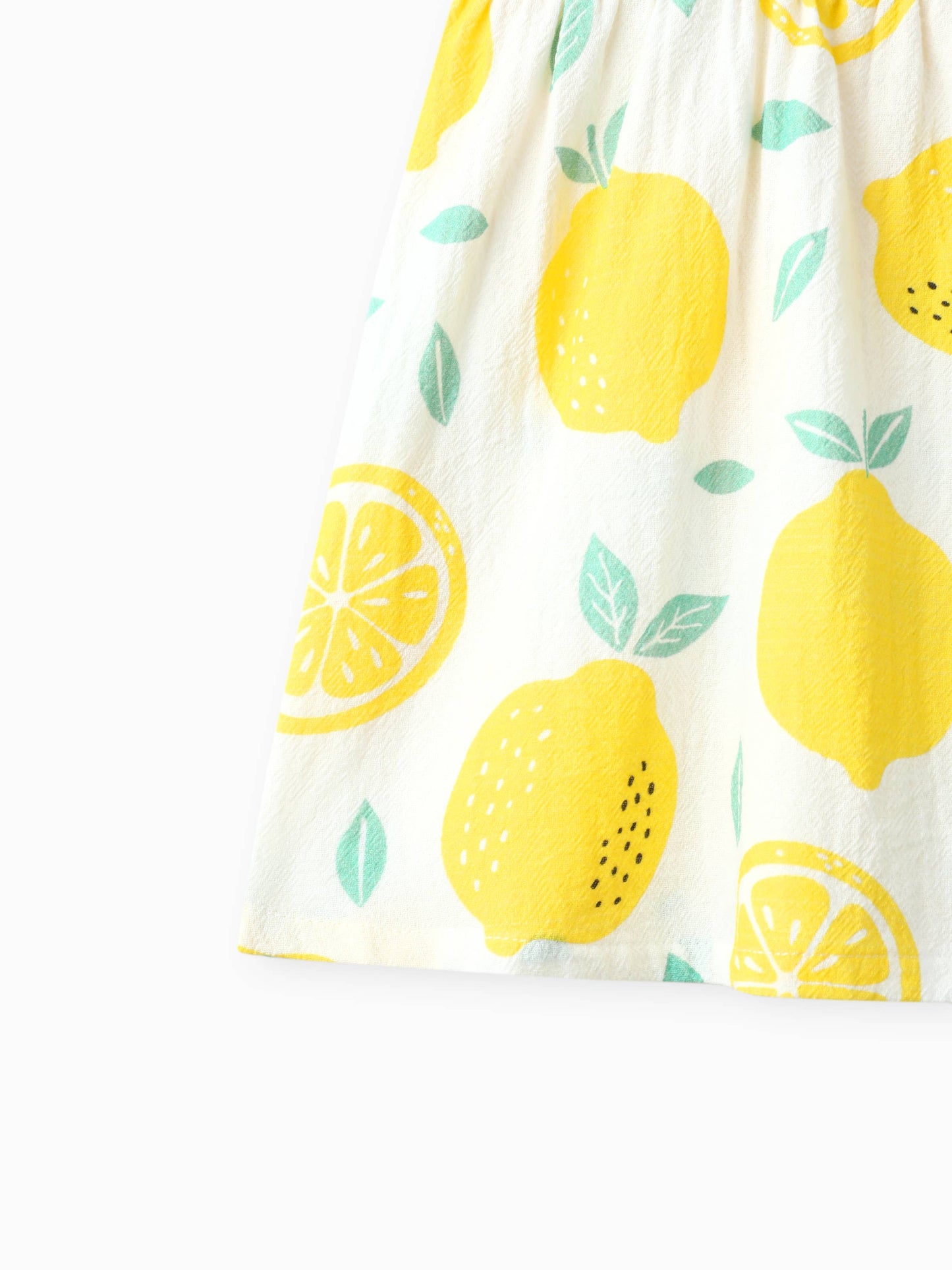 1pc Baby Girl Plaid&Lemon&Fruit Sweet Dress