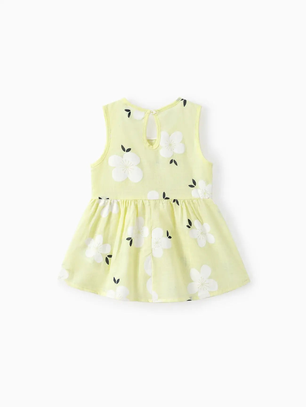 100% Cotton Baby Girl Peter Pan Collar Floral Print Tank Dress