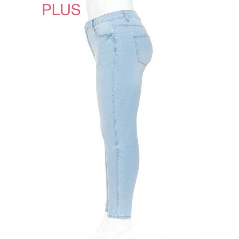 PLUS BASIC FIVE POCKET SKINNY WITH SIDE TACKS