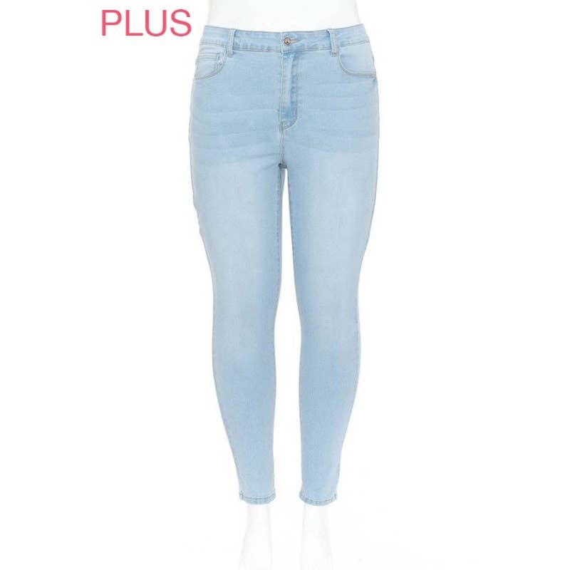 PLUS BASIC FIVE POCKET SKINNY WITH SIDE TACKS