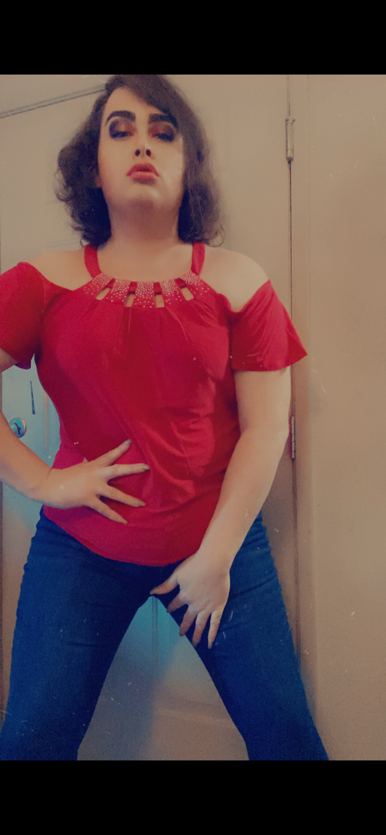 Women's Plus Short Sleeve Cold Shoulder Crystal Top