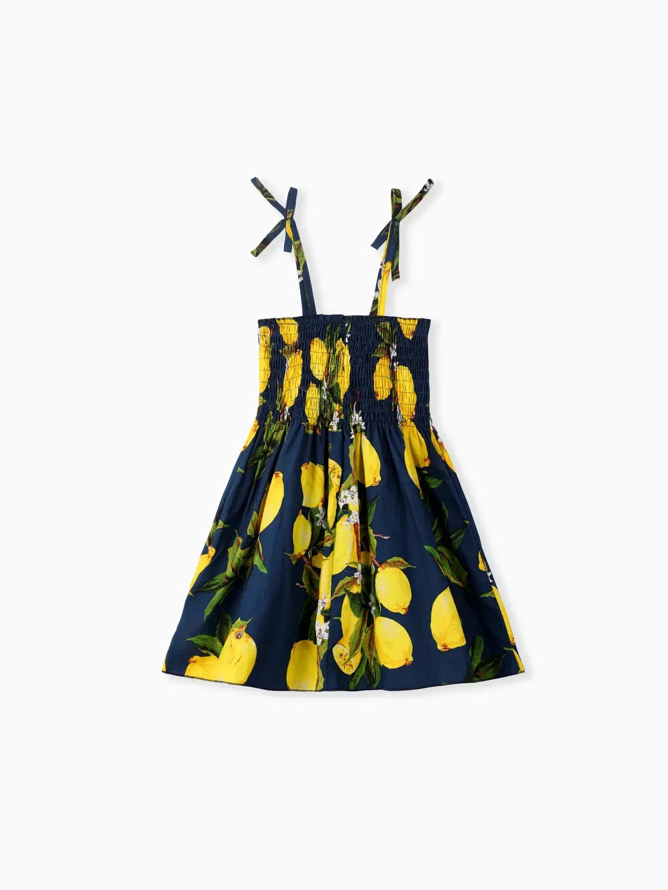 Toddler Girl 100% Cotton Sweet Sunflower Print Smocked Dress