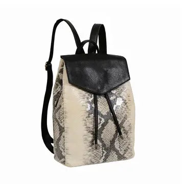 Multi-Colored Snakeskin Embossed Backpack