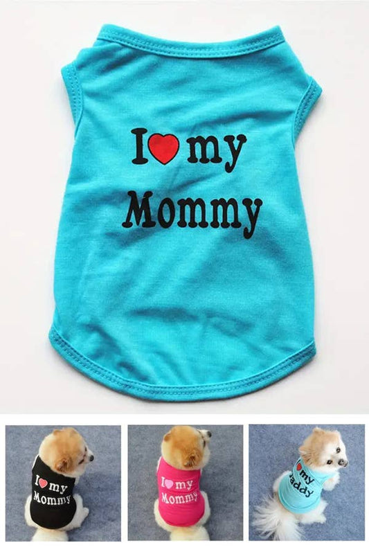 BREATHABLE VEST FOR DOG CAT - I LOVE MY MOMMY