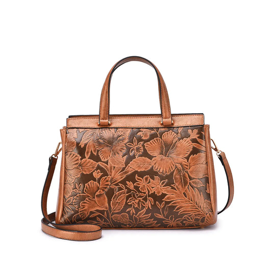 Salome 3D Embossed Floral Satchel