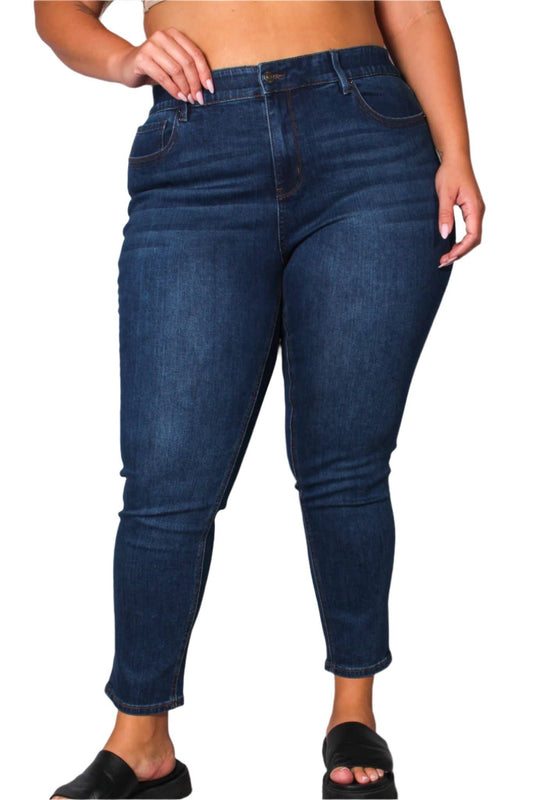 Women's Plus Mid Rise Skinny Leg Denim Jeans