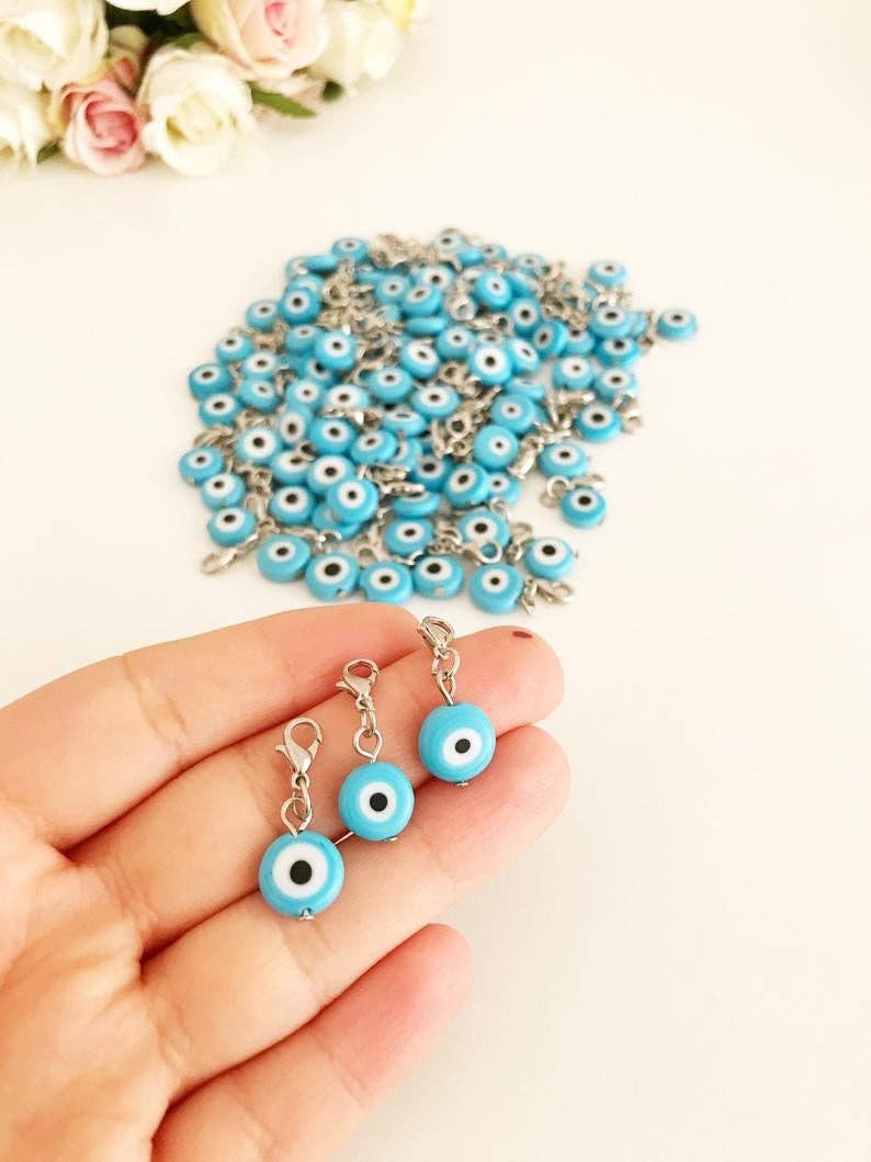 Blue Evil Eye Charm, Evil Eye Keychain Accessories, Evil Eye With Lobster Clasp