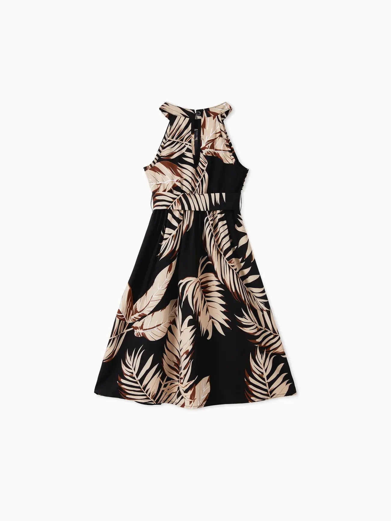 Toddler or Kid Girl Leaf Sleeveless Halter Dresses