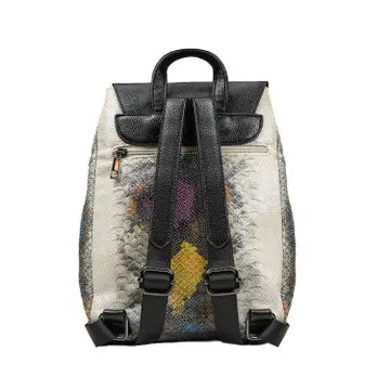 Multi-Colored Snakeskin Embossed Backpack