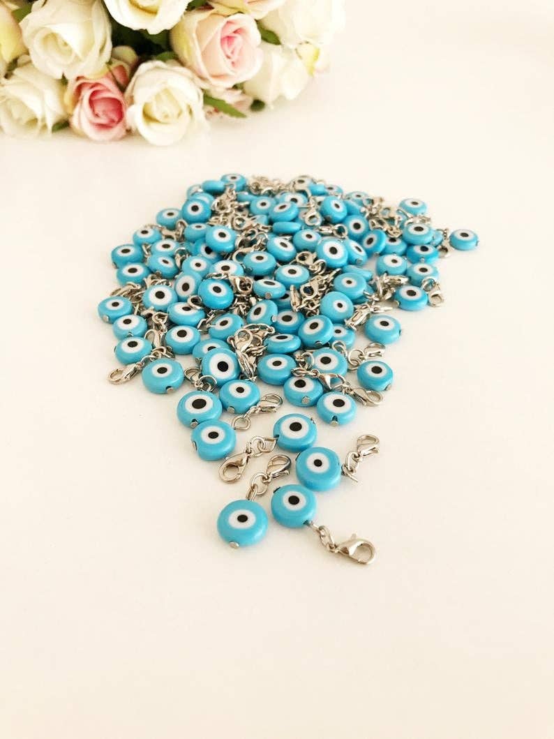 Blue Evil Eye Charm, Evil Eye Keychain Accessories, Evil Eye With Lobster Clasp