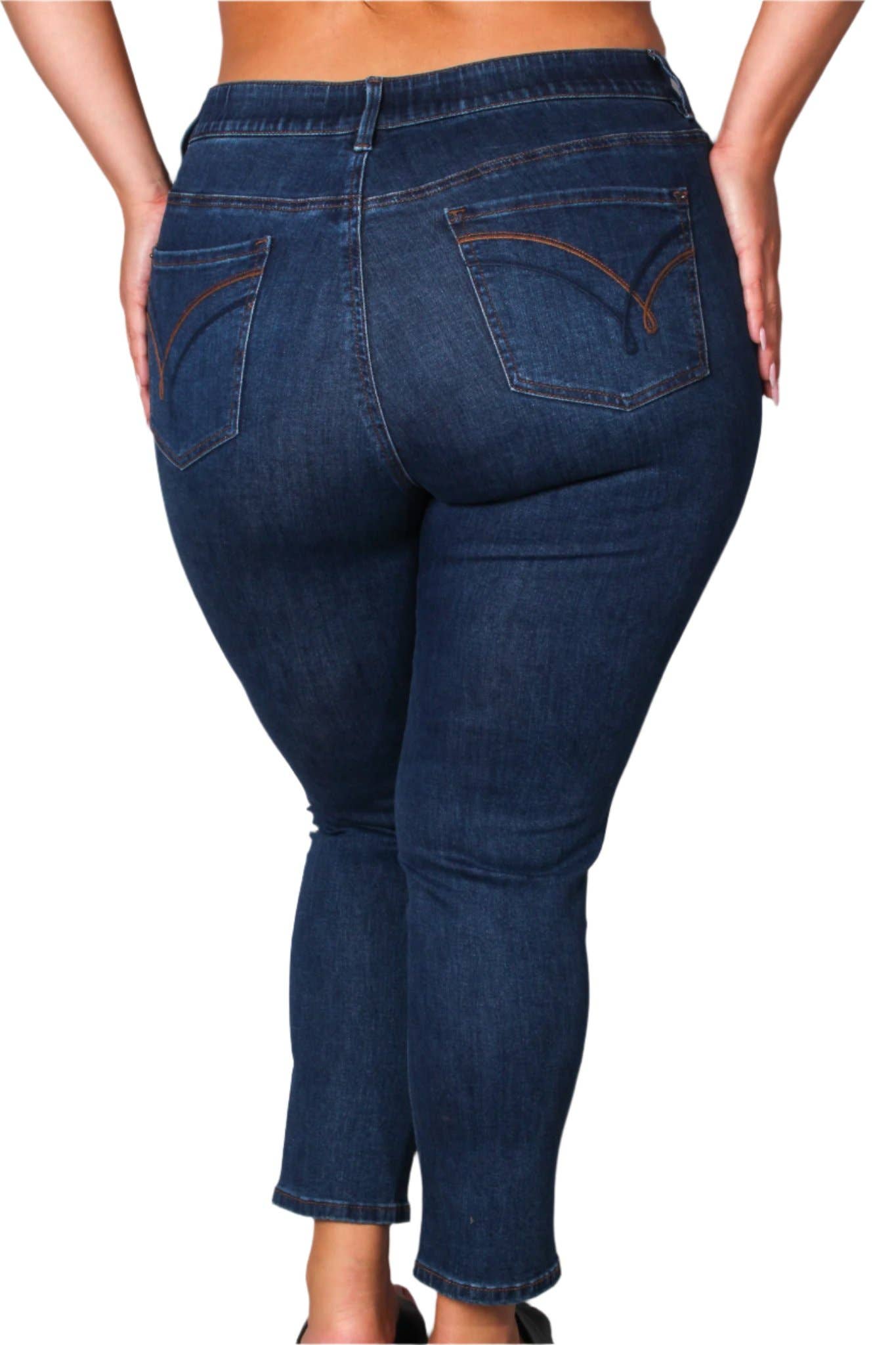 Women's Plus Mid Rise Skinny Leg Denim Jeans