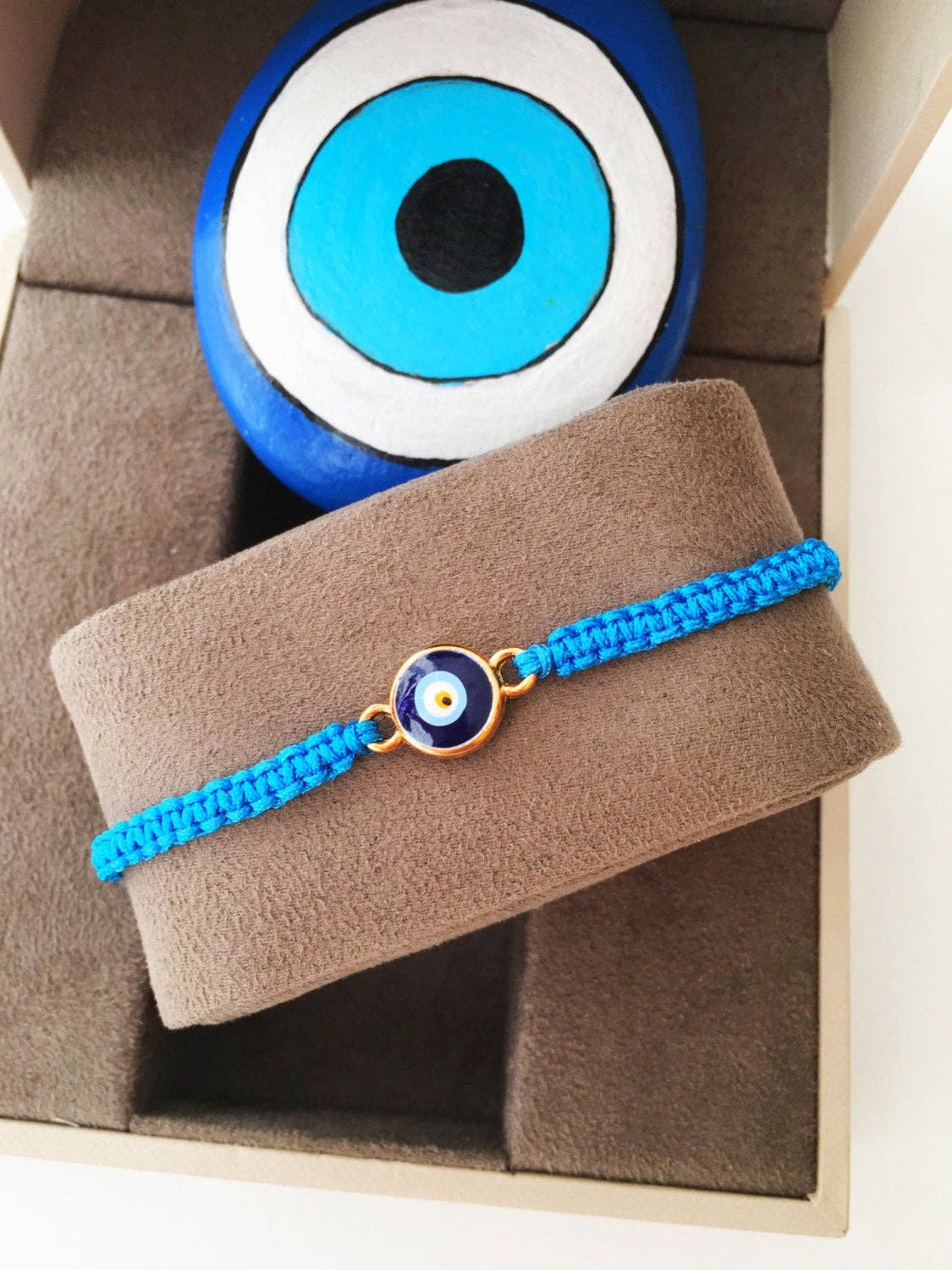 Blue Evil Eye Bracelet, Thread Bracelet, Protection Bracelet