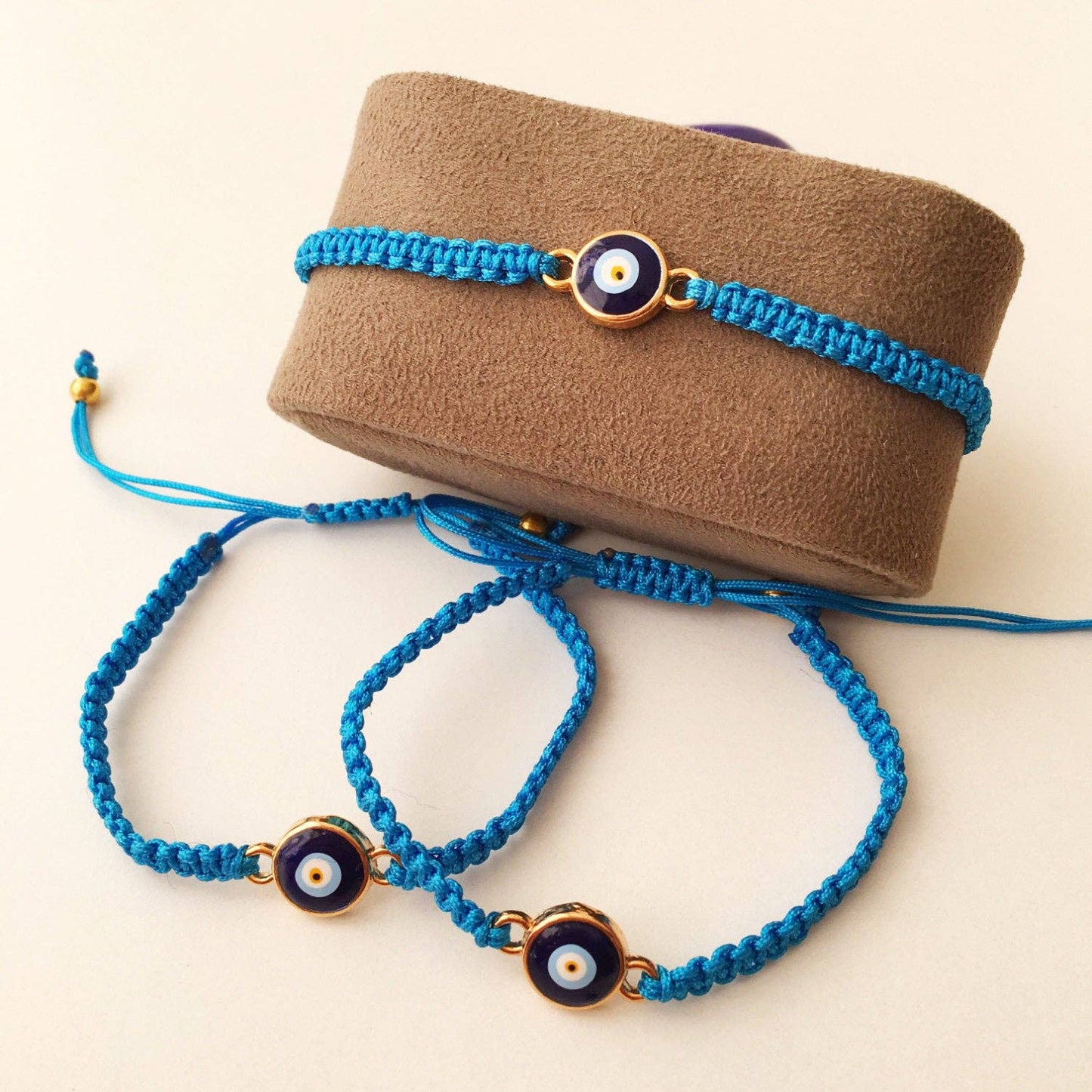 Blue Evil Eye Bracelet, Thread Bracelet, Protection Bracelet