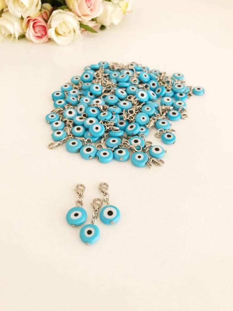 Blue Evil Eye Charm, Evil Eye Keychain Accessories, Evil Eye With Lobster Clasp